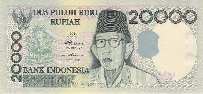 Indonesien 20.000 Rupiah 1998 p138a